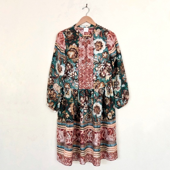 Anthropologie Dresses & Skirts - {Tryb 212} Silk Printed Long Sleeve Dress